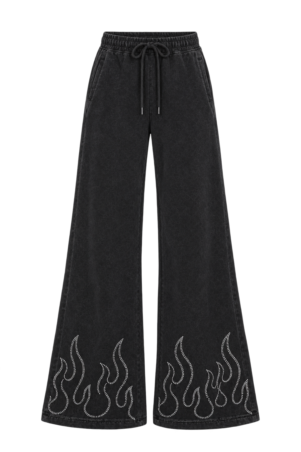VB Flame Rhinestone Wide-Leg Pants